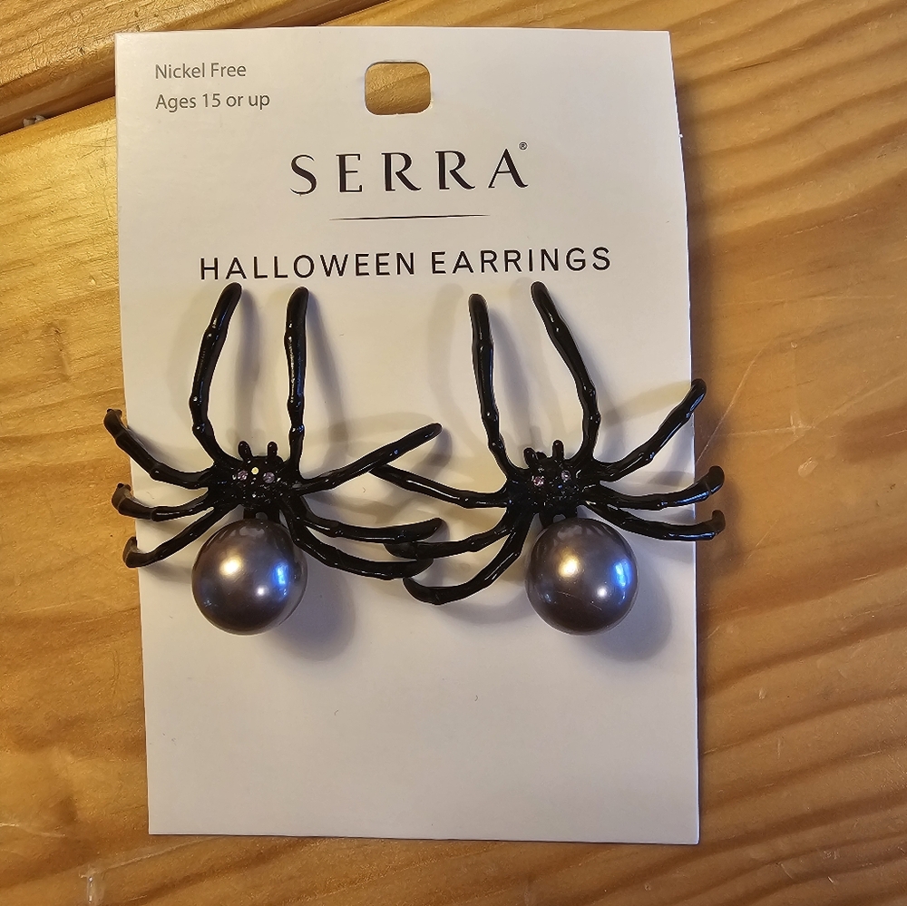 Halloween spider earrings